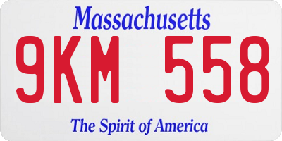MA license plate 9KM558