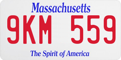 MA license plate 9KM559