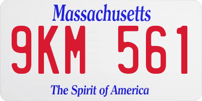 MA license plate 9KM561