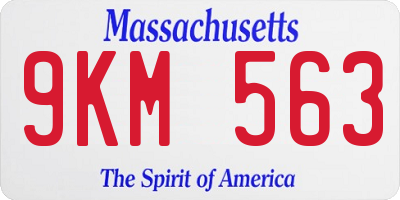 MA license plate 9KM563