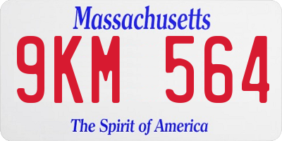 MA license plate 9KM564