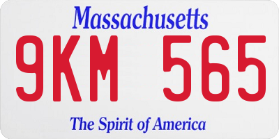 MA license plate 9KM565