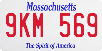 MA license plate 9KM569