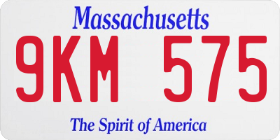 MA license plate 9KM575