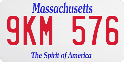 MA license plate 9KM576