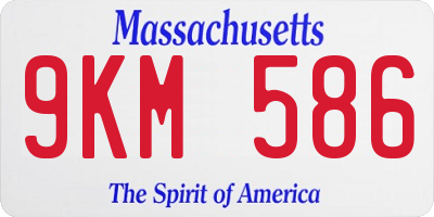 MA license plate 9KM586