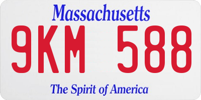 MA license plate 9KM588