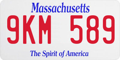 MA license plate 9KM589