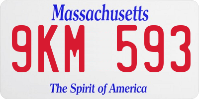 MA license plate 9KM593