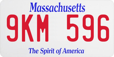 MA license plate 9KM596