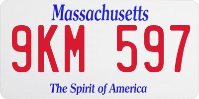 MA license plate 9KM597