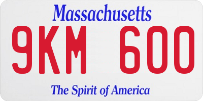 MA license plate 9KM600