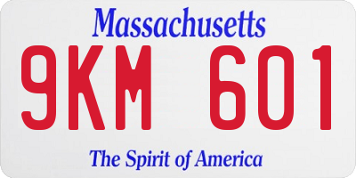 MA license plate 9KM601