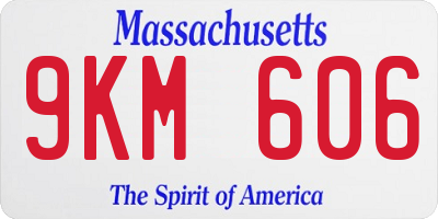 MA license plate 9KM606