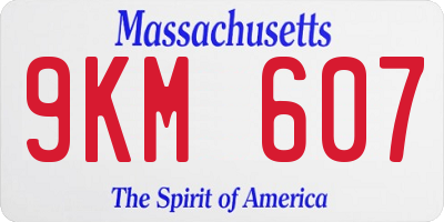 MA license plate 9KM607