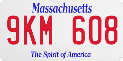 MA license plate 9KM608