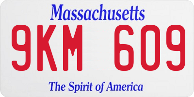 MA license plate 9KM609