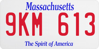 MA license plate 9KM613