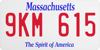 MA license plate 9KM615
