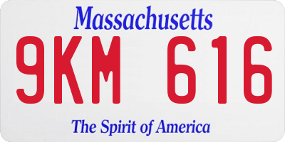 MA license plate 9KM616
