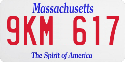 MA license plate 9KM617
