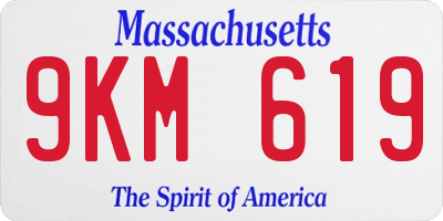 MA license plate 9KM619