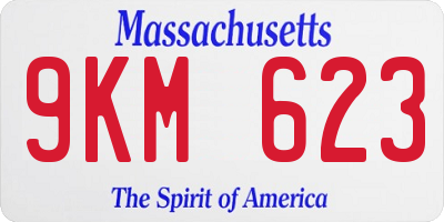 MA license plate 9KM623