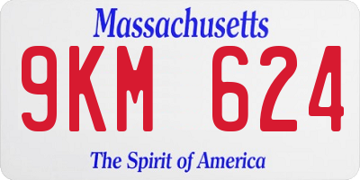 MA license plate 9KM624