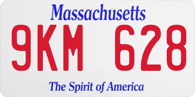 MA license plate 9KM628
