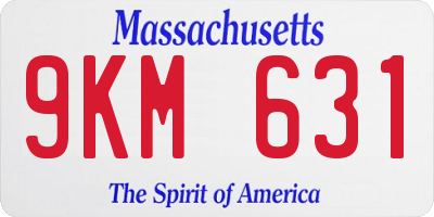 MA license plate 9KM631