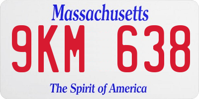 MA license plate 9KM638