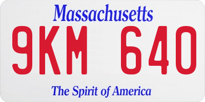 MA license plate 9KM640