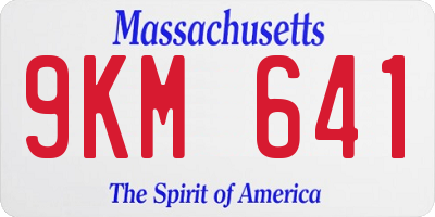 MA license plate 9KM641