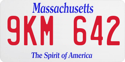 MA license plate 9KM642