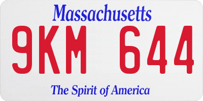 MA license plate 9KM644