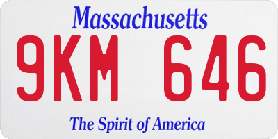 MA license plate 9KM646