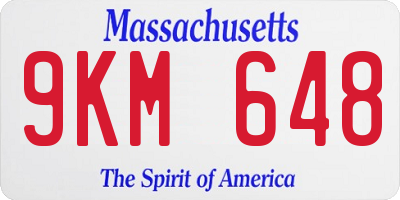 MA license plate 9KM648