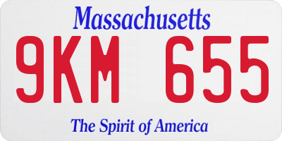 MA license plate 9KM655