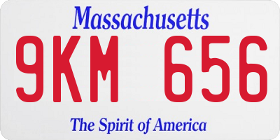 MA license plate 9KM656