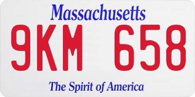 MA license plate 9KM658