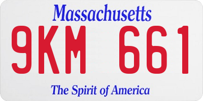 MA license plate 9KM661