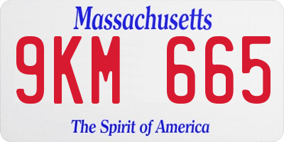 MA license plate 9KM665