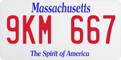 MA license plate 9KM667
