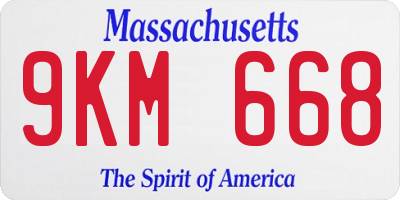 MA license plate 9KM668