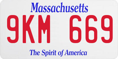 MA license plate 9KM669