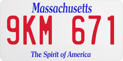 MA license plate 9KM671