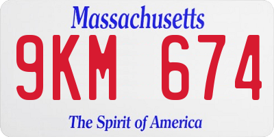 MA license plate 9KM674