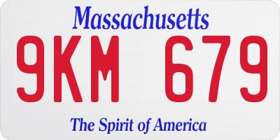 MA license plate 9KM679
