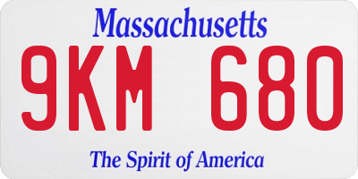 MA license plate 9KM680