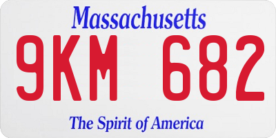 MA license plate 9KM682